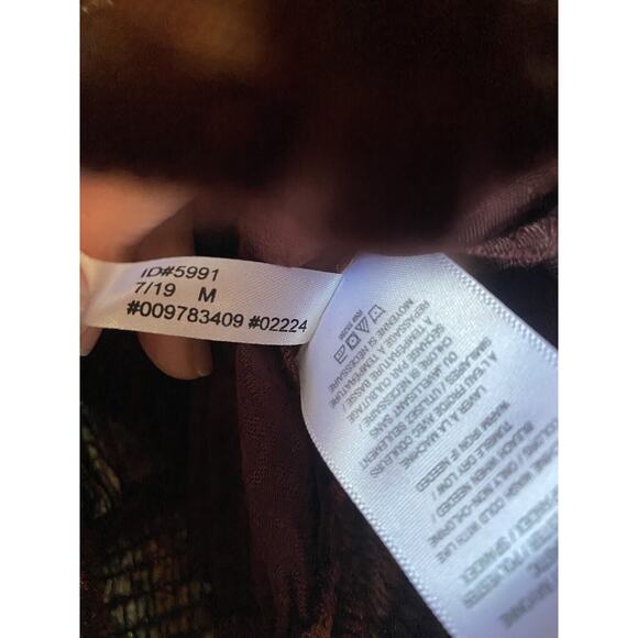 Express Blouse Womens Medium Chocolate Brown Burnout Leopard Dinner Party Shirt - Picture 5 of 12